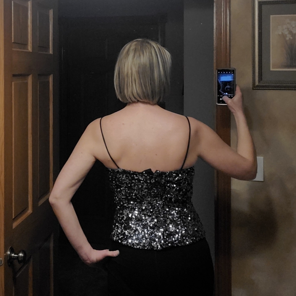 Cache Silver Sequence Asymmetrical Top - image 5